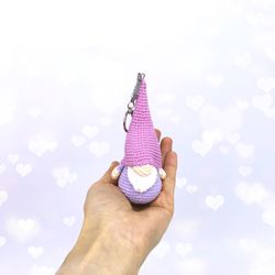 Keychain gnome phone charm decoration, car accessory, Scandinavian mini gnome doll, soft gnome keyring