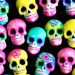 sugar skulls 432 seamless tileable repeating pattern