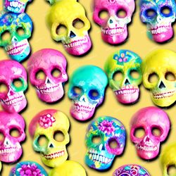 sugar skulls 452 seamless tileable repeating pattern