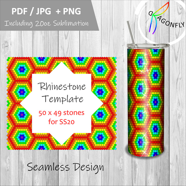 Bundle / Rhinestone Tumbler Template 50 stones_row for SS20- - Inspire ...