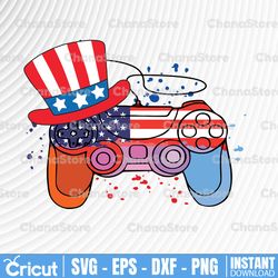 video game 4th of july svg, american flag kids svg, game controller svg, independence svg png cricut cut file