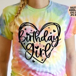 birthday girl svg png jpg dxf, birthday svg, birthday princess, birthday shirt svg, happy birthday svg, silhouette, cric