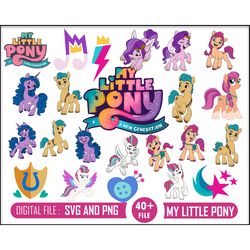 40 my little pony svg, my little pony vector, my little pony cutfile, my little pony bundle, cartoon svg, my little pony