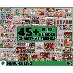 45 christmas friends png bundle, friends christmas png, christmas movie png bundle, merry christmas png bundle, digital