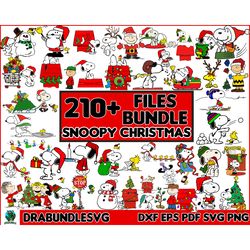 210 snoopy christmas svg, mega bundle, snoopy peanuts, woodstock svg, peanuts svg, charlie brown svg, snoopy clip art di