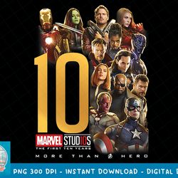 Marvel Avengers 10 Year Anniversary Heroes Graphic T-Shirt copy PNG Sublimate