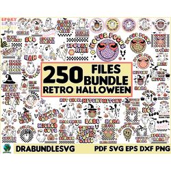 250 bundle retro halloween svg ,halloween horror movies characters bundle png printable, svg files for sublimation desig