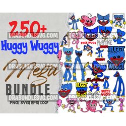 250 huggy wuggy kissy missy poppy playtime fnf bundle svg, huggy wuggy kissy missy sublimation, huggy wuggy digital file