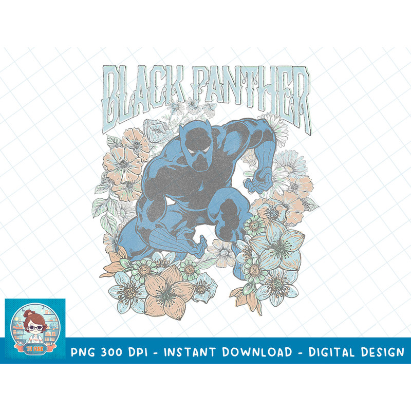 Marvel Avengers Black Panther Floral Spring Poster T-Shirt copy.jpg