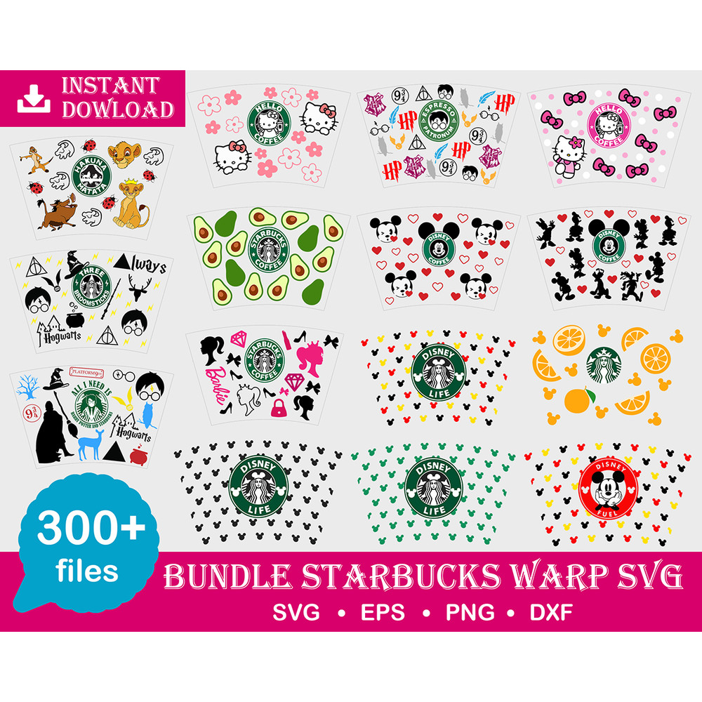 300 Starbucks Wrap Svg Bundle 3.0 Digital Dowload, Starbucks Wrap Bundle Svg, Starbucks Svg, Starbuck Logo Svg, Starbucks Template, Starbucks Wrap Svg, Starbuck