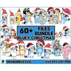 60 merry christmas blue dog family svg png, family blue dog svg, gift for family, blue dog character, blue dog cute svg,