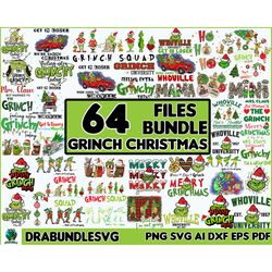 64 grinchmas png bundle, merry grinchmas svg & png, christmas movie, funny christmas png, grinchmas, digital instant dow