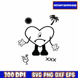 bad bunny svg bundle, bad bunny png files, bad bunny svg for cricut files, bad bunny face clipart, instant download