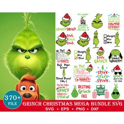370 grinch svg, grinch christmas svg, christmas svg, grinchmas svg, grinch face svg, cut file svg, cricut svg, png svg d
