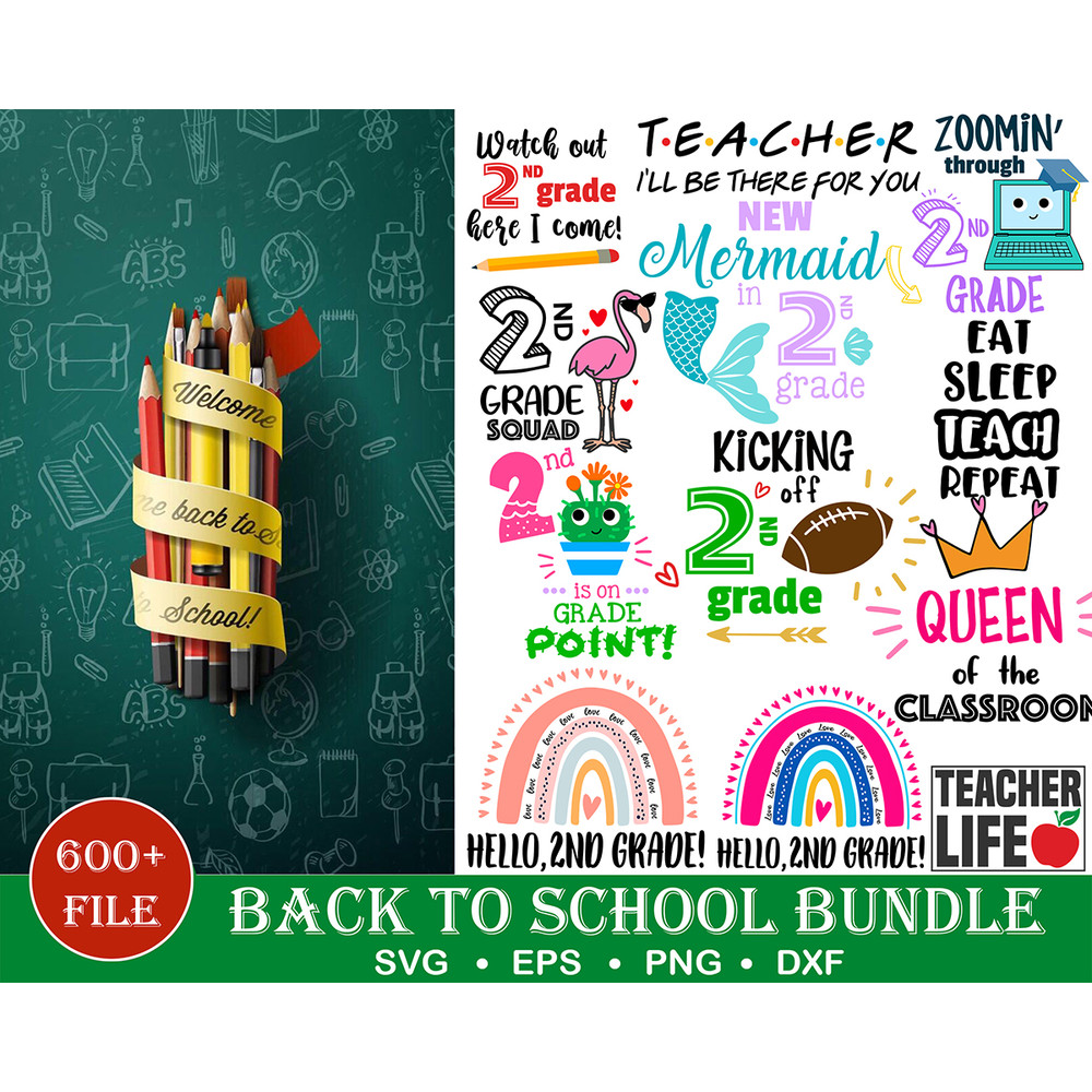 600 Back To School,Back to school svg, teacher svg, first day of school, kindergarten svg, school svg cut files, SVG Files, Silhouette Cut Files.jpg