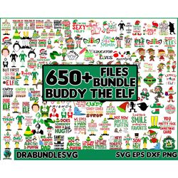 650 christmas svg bundle, buddy the elf svg, movie character svg, holiday png bundle, omg santa svg, will ferrell svg, c
