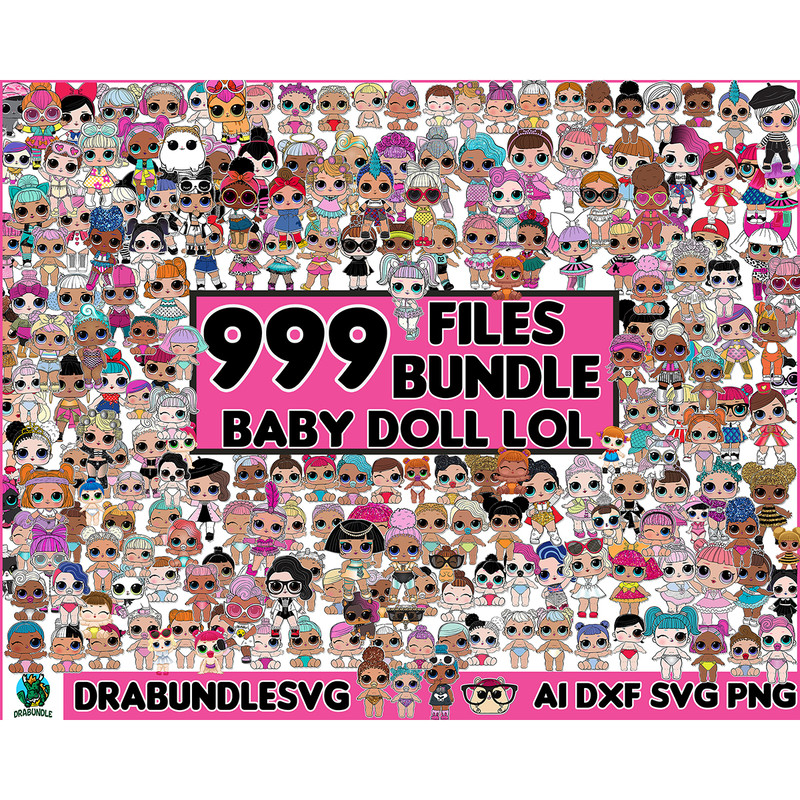 999 Baby Doll Bundle dolls Svg, Beautiful Doll Png, clipart set vector, New Doll Svg,Jpg,Png Clipart.jpg