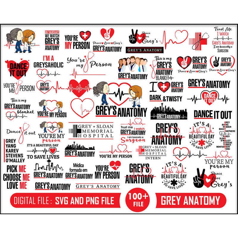 Greys Anatomy svg, You are my person svg, Save lives svg, It's a Beautiful Day svg, Grey's Anatomy Tv Show Svg, Cut files for Cricut.jpg