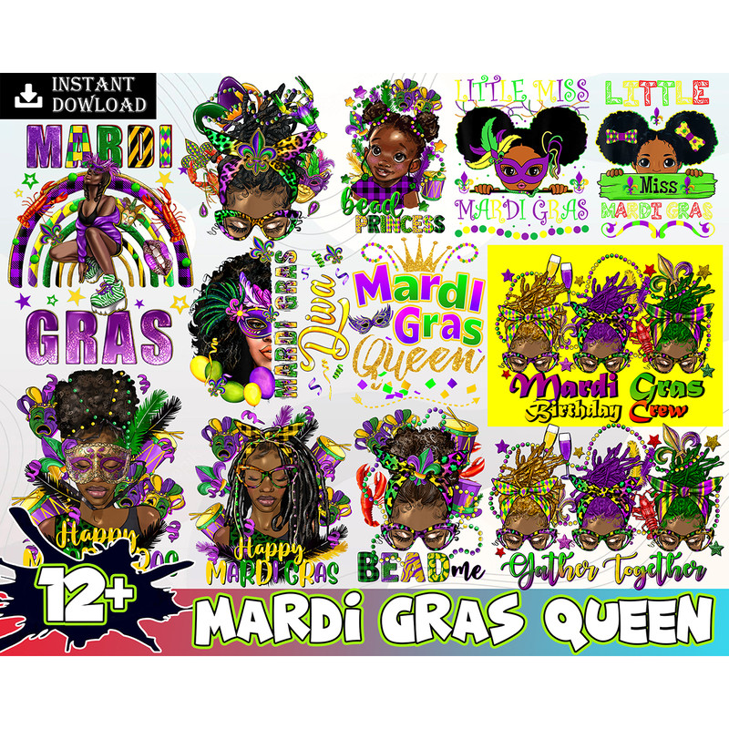Mardi Gras queen png sublimation design download, black woman png, Mardi Gras png, afro woman png, sublimate designs Instant Download.jpg