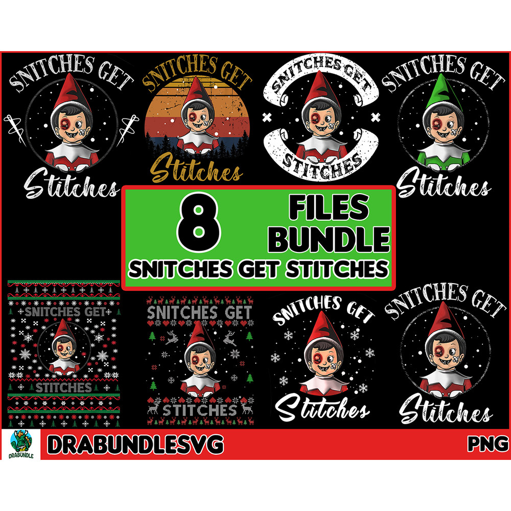 Products 8 Snitches get Stitches Bundle- PNG - Christmas Gift- Funny Sayings- Ugly Sweater- Elf Digital Instant Download.jpg