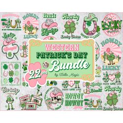 western st patrick's png bundle, howdy shamrocks png, retro st patricks day, holiday png, irish png, sublimation png, pn