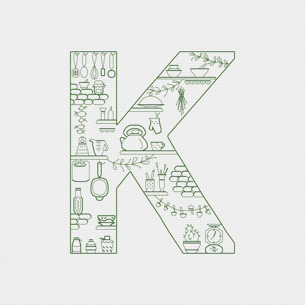 Letter K cross stitch pattern-3