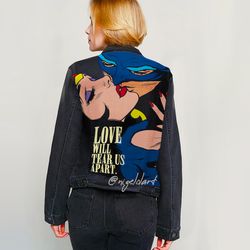 Superman, Wonder Woman, Painted Denim Jacket Handmade Custom denim jacket Personalized jean jackets Dc comics