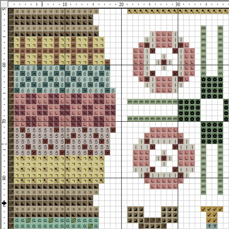 Old Village Sampler Cross Stitch Pattern Vintage Scheme Pdf Rustic Decor 1