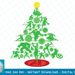 marvel avengers super hero christmas tree holiday t-shirt copy png sublimate
