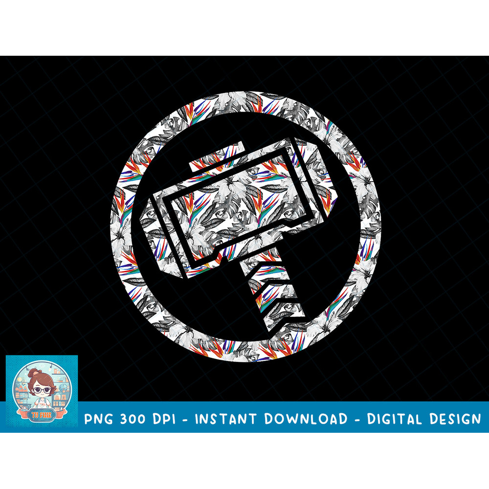 Marvel Avengers Thor Floral Hammer Symbol Graphic T-Shirt T-Shirt copy.jpg