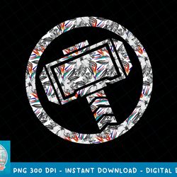 marvel avengers thor floral hammer symbol graphic t-shirt t-shirt copy png sublimate