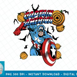 Marvel Capt. America Bats Pumpkins Halloween T-Shirt copy PNG Sublimate