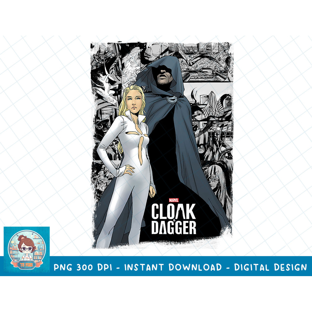 Marvel Cloak & Dagger Comic Panel Graphic T-Shirt T-Shirt copy.jpg