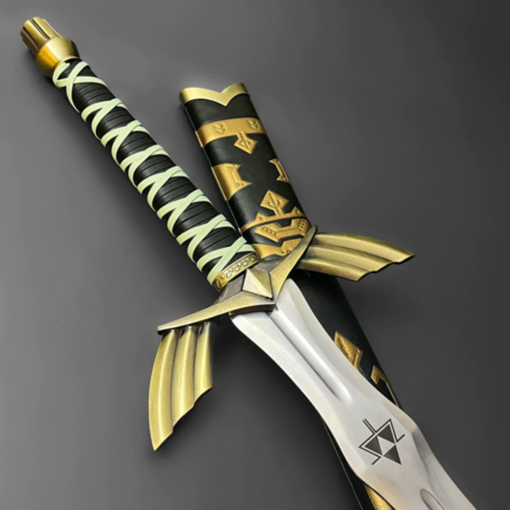 ExperiencetheMagicofZeldaABlackandGoldReplicaSwordwithScabbard 8png