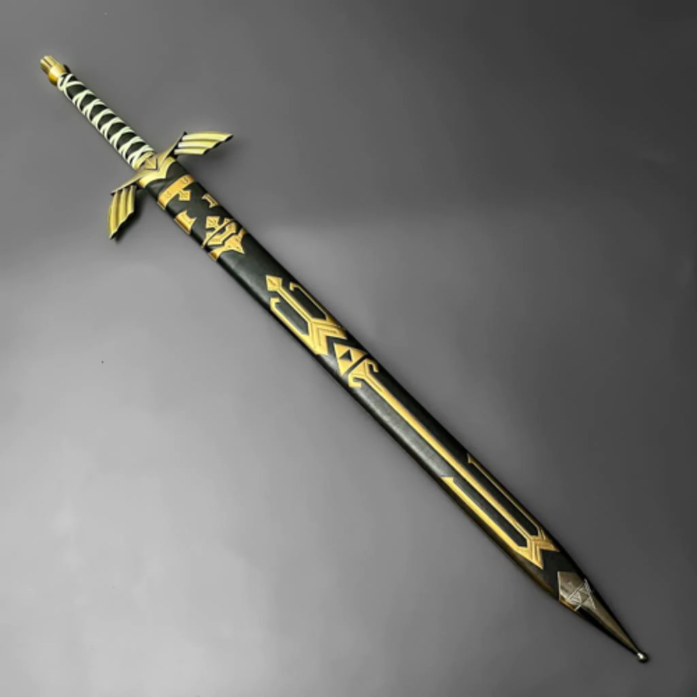 ExperiencetheMagicofZeldaABlackandGoldReplicaSwordwithScabbard 9png