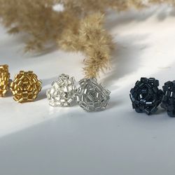 Small seed bead earrings Minimalistic Elegant Stud Earrings dungle Drop Earrings Crystal earrings studs Handmade gift