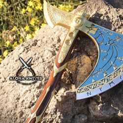 God of War Leviathan axe 39", Handmade Leviathan Axe Replica, Kratos Axe, Leviathan axe, Kratos Cosplay, Gift for him