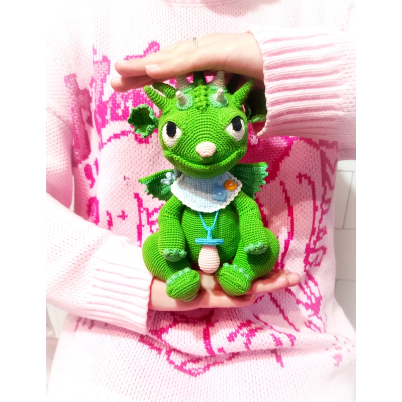 Baby Dragon with pacifier. Funny baby dragon toy amigurumi c | Inspire ...