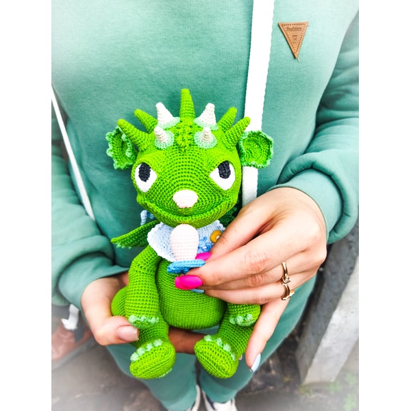 Baby Dragon with pacifier. Funny baby dragon toy amigurumi c | Inspire ...