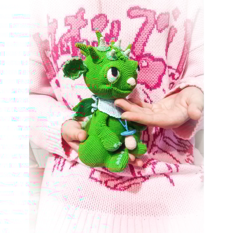 Baby Dragon with pacifier. Funny baby dragon toy amigurumi c | Inspire ...