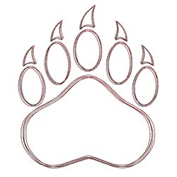 Bear paw scribble stitch embroidery design,Bear paw embroidery design,INSTANT DOWNLOAD-1359