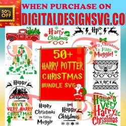 50 harry potter movie christmas svg bundle, harry potter svg files