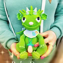 Baby Dragon with pacifier Crochet pattern PDF in english. Gr - Inspire ...