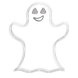 Ghost scribble stitch embroidery design,Halloween embroidery design,Ghost embroidery design,INSTANT DOWNLOAD-1363