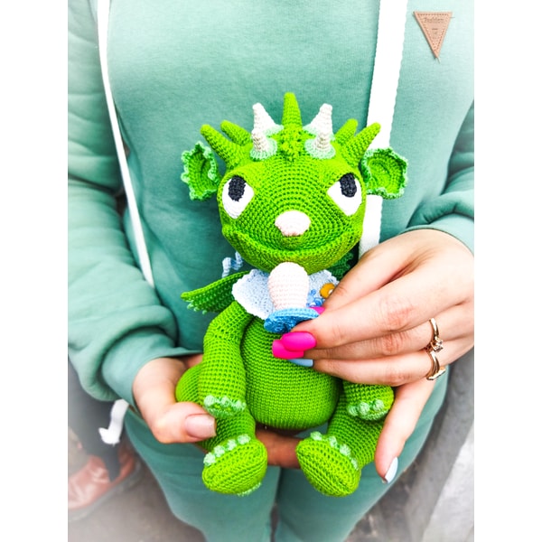 Baby Dragon with pacifier Crochet pattern PDF in english. Gr | Inspire ...