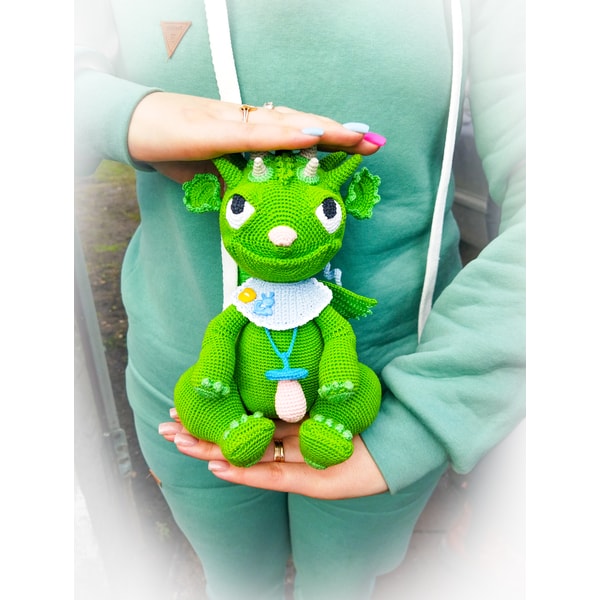 Baby Dragon with pacifier Crochet pattern PDF in english. Gr | Inspire ...