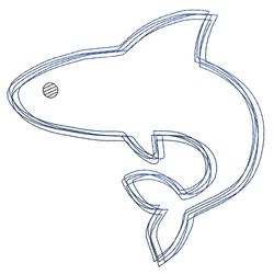 Shark scribble stitch embroidery design,Shark embroidery design,Fun embroidery design,INSTANT DOWNLOAD-1364