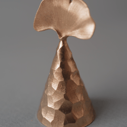 Candle snuffer. Solid bronze. Ginkgo design