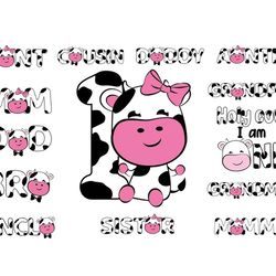 Family Cow Birthday Bundle Svg, Family Cow Birthday Girl Png, Birthday Cow Png, Kids Farm Cow Birthday Svg, Cow Svg, Far