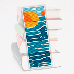 Cross stitch bookmark pattern Sunset, Bookmark embroidery, Modern cross stitch, Lake cross stitch PDF